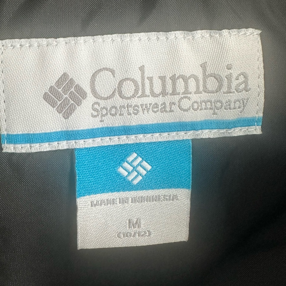 NWT Columbia Arcadia Black Hooded  Rain Jacket Windbreaker Girls Med 10/12 - Picture 3 of 10